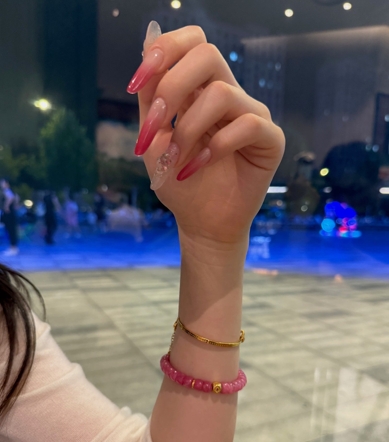 Crimson Sparkle Press-On Nails