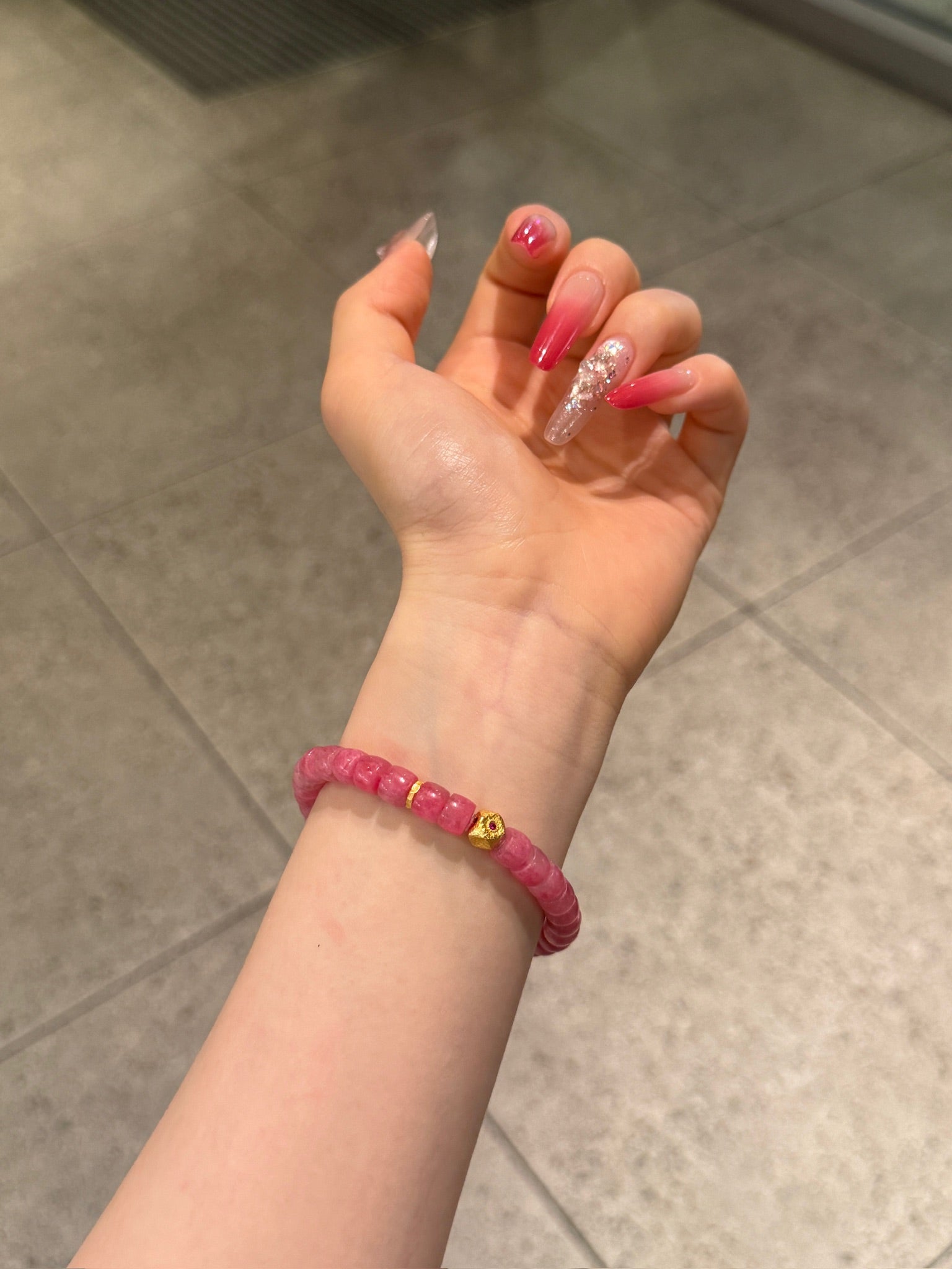Crimson Sparkle Press-On Nails