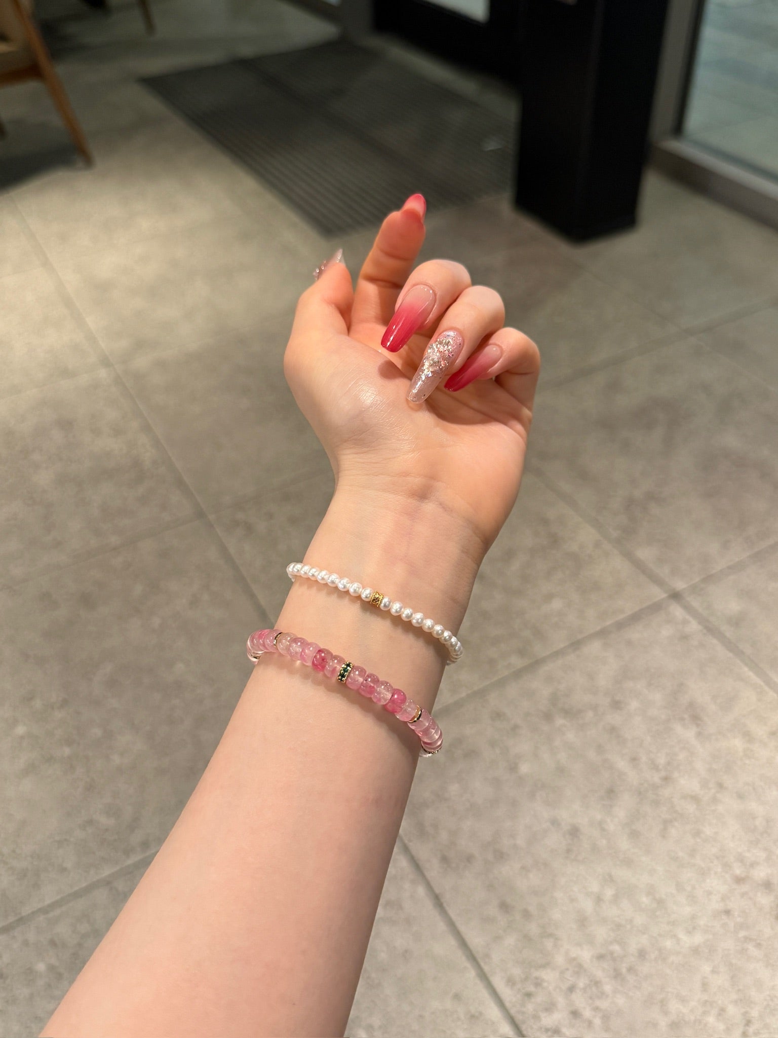 Crimson Sparkle Press-On Nails