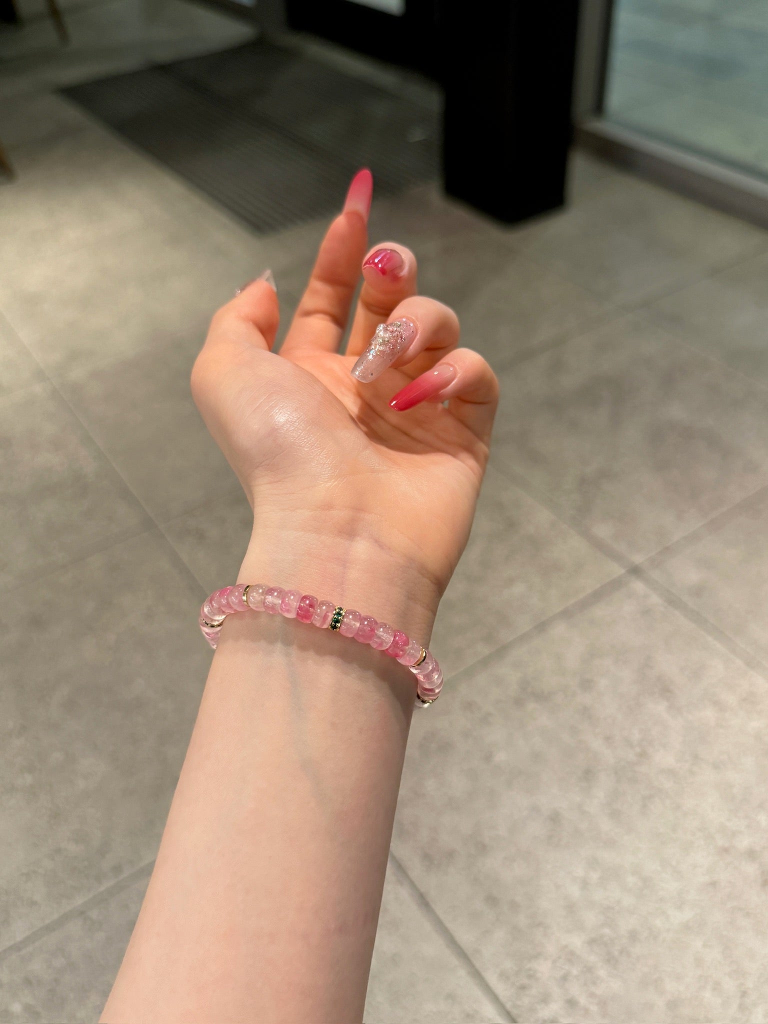 Crimson Sparkle Press-On Nails