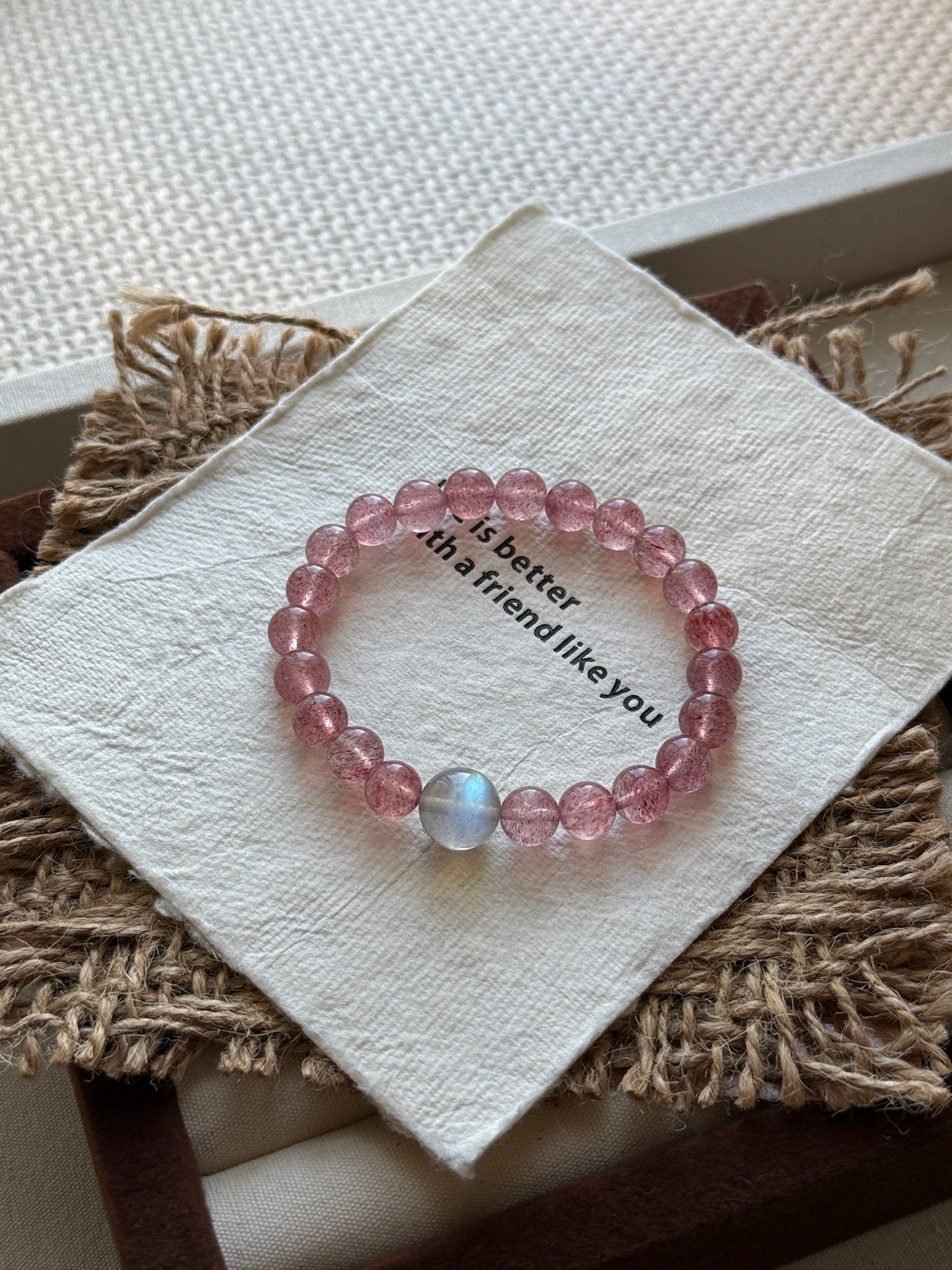 Rhodochrosite & Moonstone Bracelet