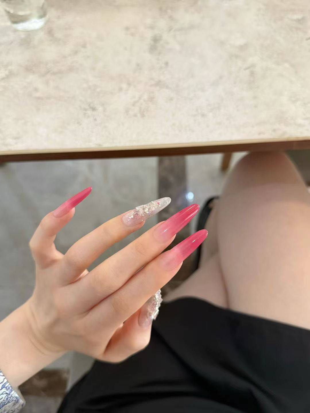 Crimson Sparkle Press-On Nails