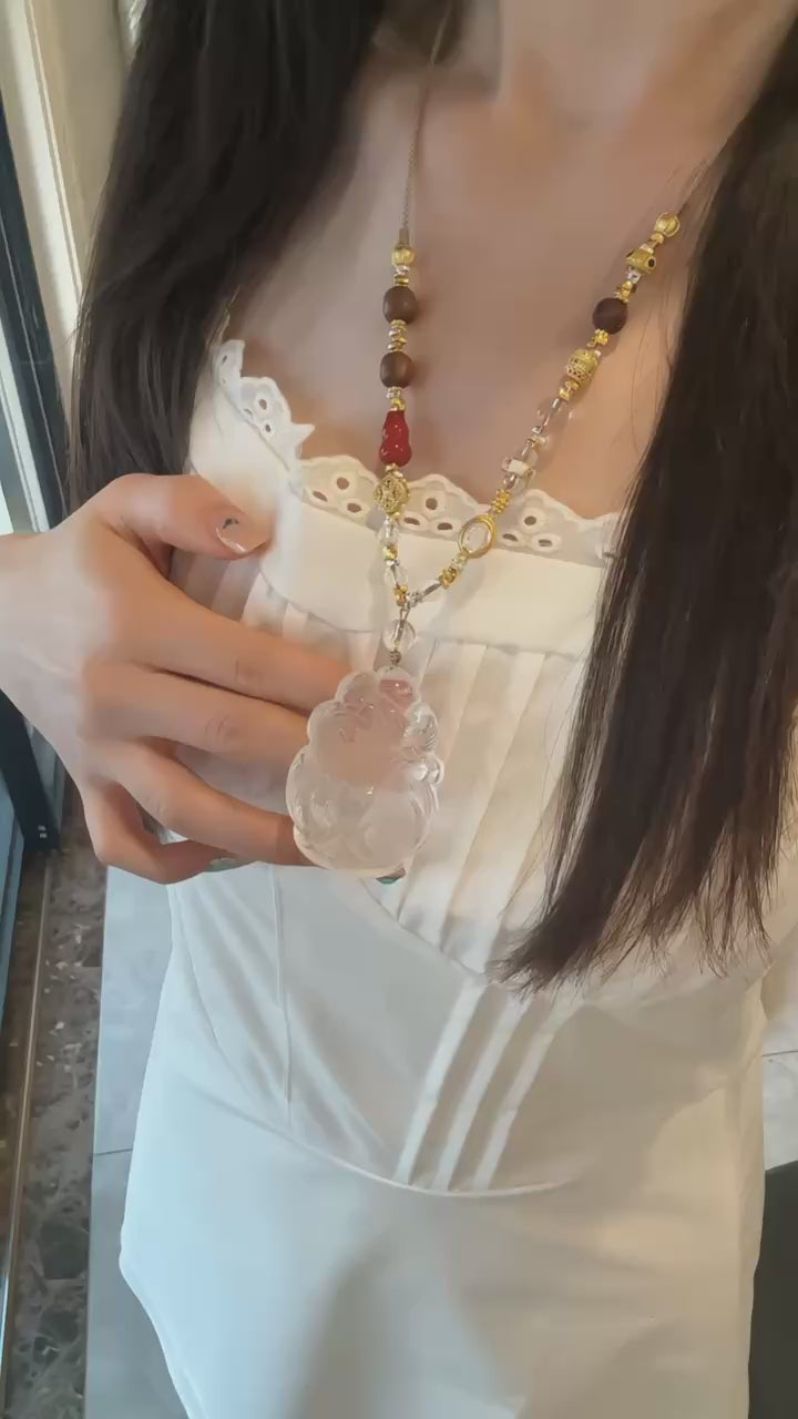 Crystal Fox Charm Pendant