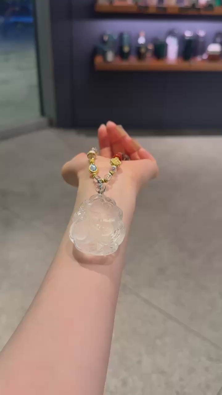 Crystal Fox Charm Pendant